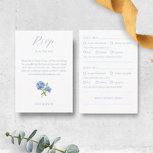Carte D'accompagnement RSVP Hydrangea Mariage invité RSVP