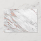 Carte D'accompagnement RSVP Mariage Rose Gold Foil Coeur Monogrammes (Dos)