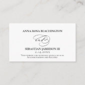 Carte D'accompagnement *~* RSVP Mariage Site Web Détails Boîtier simple (Dos)
