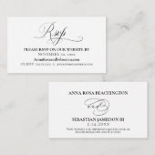 Carte D'accompagnement *~* RSVP Mariage Site Web Détails Boîtier simple (Devant / Derrière)