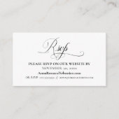 Carte D'accompagnement *~* RSVP Mariage Site Web Détails Boîtier simple (Devant)