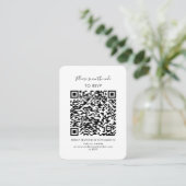 Carte D'accompagnement RSVP minimal avec script de code QR (Debout devant)