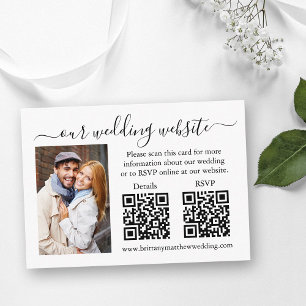 Carte D'accompagnement RSVP minimaliste Détails Photo 2 QR Mariage