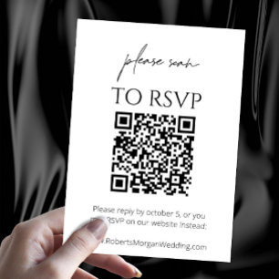 Carte D'accompagnement RSVP moderne simple avec code QR