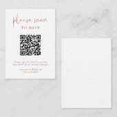 Carte D'accompagnement RSVP moderne simple avec code QR | Or Rose Faux (Devant / Derrière)