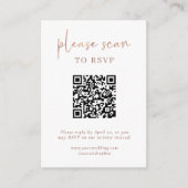 Carte D'accompagnement RSVP moderne simple avec code QR | Or Rose Faux (Devant)