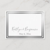 Carte D'accompagnement RSVP Online Simple Elegant Argent et Blanc (Dos)