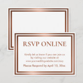 Carte D'accompagnement RSVP Online Simple Elegant Cuivre sur Blanc (Devant / Derrière)