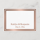 Carte D'accompagnement RSVP Online Simple Elegant Cuivre sur Blanc (Dos)