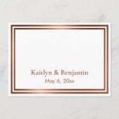 Carte D'accompagnement RSVP Online Simple Elegant Cuivre sur Blanc (Dos)