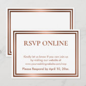 Carte D'accompagnement RSVP Online Simple Elegant Cuivre sur Blanc (Devant / Derrière)