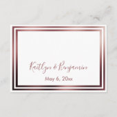 Carte D'accompagnement RSVP Online Simple Elegant Rose Gold sur Blanc (Dos)