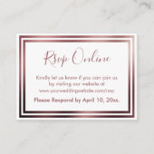 Carte D'accompagnement RSVP Online Simple Elegant Rose Gold sur Blanc (Devant)