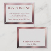 Carte D'accompagnement RSVP Online Simple Elegant Rose Gold sur Grey (Devant / Derrière)