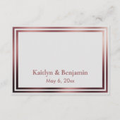 Carte D'accompagnement RSVP Online Simple Elegant Rose Gold sur Grey (Dos)
