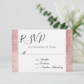 Carte D'accompagnement RSVP poudré rose blanc glamour scintillant (Debout devant)