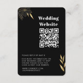 Carte D'accompagnement RSVP pour mariage | QR Code Modern Black Gold phot (Devant)