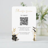 Carte D'accompagnement RSVP pour mariage | QR Code Moderne Design Blanc O (Debout devant)