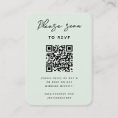 Carte D'accompagnement RSVP pour mariage | QR Code Moderne Minimal Sage V (Devant)