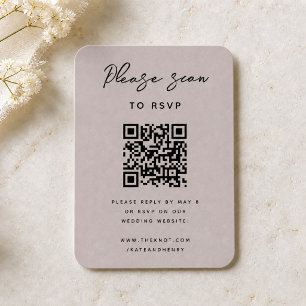 Carte D'accompagnement RSVP pour mariage QR Code Moderne Minimaliste Du