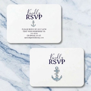 Carte D'accompagnement RSVP pour une fête d'anniversaire avec une ancre r