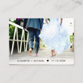 Carte D'accompagnement RSVP QR Code Mariage de script photo (Dos)