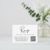 Carte D'accompagnement RSVP QR Code Mariage photo (Debout devant)