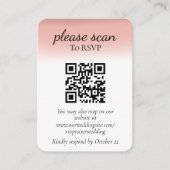 Carte D'accompagnement RSVP rose Dusty moderne avec code QR (Devant)