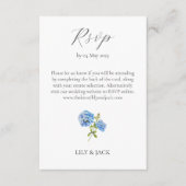 Carte D'accompagnement RSVP Sélection de repas Hydrangea 2 Mariage invité (Devant)