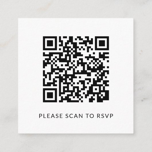 Carte D'accompagnement RSVP simple et élégant avec code QR | Mariage budg (Dos)