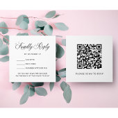 Carte D'accompagnement RSVP simple et élégant avec code QR | Mariage budg