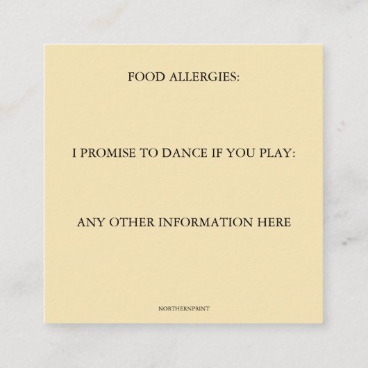 Carte D'accompagnement RSVP simple et modifiable (Dos)