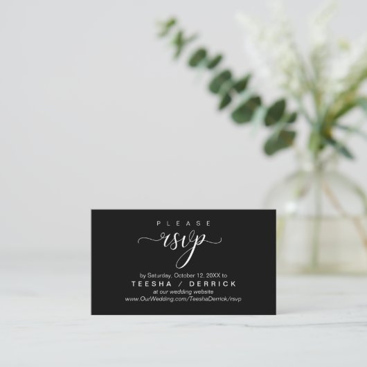 Carte D'accompagnement RSVP Site Mariage Rappel, Classique moderne (Debout devant)
