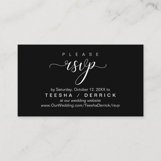 Carte D'accompagnement RSVP Site Mariage Rappel, Classique moderne (Devant)