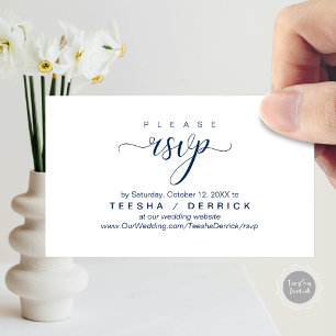 Carte D'accompagnement RSVP Site Mariage Rappel, Classique moderne