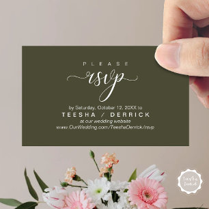 Carte D'accompagnement RSVP Site Mariage Rappel, Classique moderne