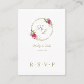 Carte D'accompagnement RSVP Sophisticated Rose Floral Mariage Wreath (Devant)