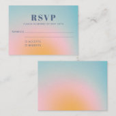 Carte D'accompagnement RSVP tendance Retro bleu céleste (Devant / Derrière)