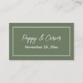 Carte D'accompagnement RSVP vert olive à double bordure en ligne (Dos)