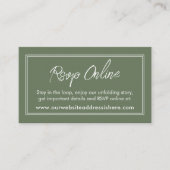 Carte D'accompagnement RSVP vert olive à double bordure en ligne (Devant)