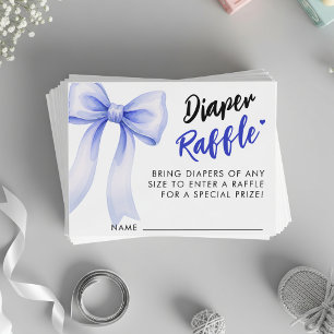 Carte D'accompagnement Ruban à nœud bleu Mignon Baby Shower Tirage au sor