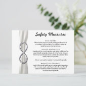 Carte D'accompagnement Ruban Blanc Argent Mesures de sécurité à l'infini (Debout devant)