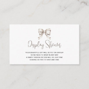 Carte D'accompagnement Ruban Blanc Bow Vintage Display Show