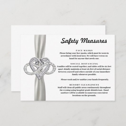 Carte D'accompagnement Ruban Blanc Infini Mesures de sécurité du cœur (Devant / Derrière)