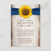 Carte D'accompagnement Ruban de tournesol Rustique Réception de mariage e (Devant)