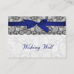 Carte D'accompagnement Ruban en dentelle Faux bleu marine souhaitant bien