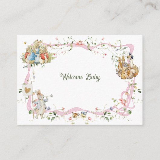 Carte D'accompagnement Ruban fleur sauvage Peter le Rabbit Book Request (Dos)