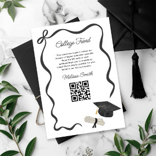 Carte D'accompagnement Ruban Nœud Noir Diplôme fonds universitaire