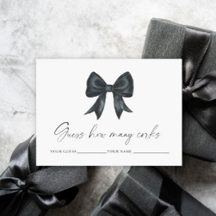 Carte D'accompagnement Ruban noir Combien de bouchons jeu de mariage