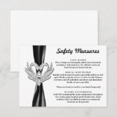Carte D'accompagnement Ruban noir Cygnes argentés Mesures de sécurité (Devant / Derrière)